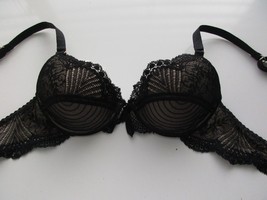 Elle Macpherson E73-1012 Demi Uplift Contour Plunge Bra Jet Black 32B U3... - £14.22 GBP