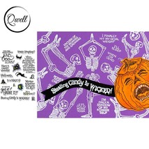 Happy Haunting Halloween Creepy Wicked Boofest Words Clear Silicone Stamps - £10.06 GBP