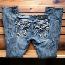 Miss Me Bootcut Womens Sz 27 Blue Jeans JE5836B4L Rhinestone Flap Pocket Denim - £29.50 GBP