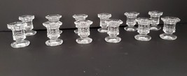 12 Candle Holder Glass With Stand Clear Candlesticks Decorative Lights 2 3/8in - £14.95 GBP