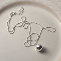 Stylish 925 Sterling Silver Big Ball Pendant Necklace - £25.86 GBP