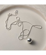 Stylish 925 Sterling Silver Big Ball Pendant Necklace - £26.34 GBP