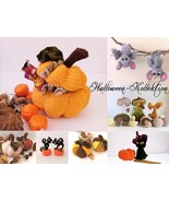 Halloween collection * Pdf file pattern * Black cat * Bat * Pumpkin Bask... - €11,96 EUR