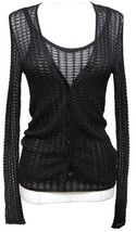 DOLCE &amp; GABBANA Black Sweater Cardigan Knit 2pc Shell Sleeveless Twinset... - £227.29 GBP