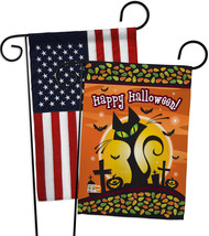 Halloween Black Cat - Impressions Decorative USA - Applique Garden Flags Pack -  - £24.37 GBP