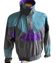 Couloir Men Hooded Windbreaker Jacket 40 Green Entrant Nylon Color block... - $15.29
