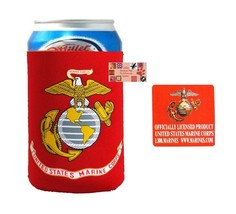 Usmc Ega Us Marine Corps Can Bottle Koozie Cooler Coozie Wrap Thermal Jacket - £7.90 GBP