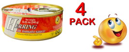 4 Pack - Herring Tomato Sauce 240gr Brivais Vilnis Non Gmo СЕЛЬДЬ В МАСЛЕ Latvia - £14.78 GBP