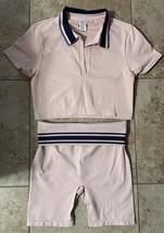 Victoria’s Secret PINK Seamless Set-Polo Crop Size Large &amp; Shorts Size M... - $36.62