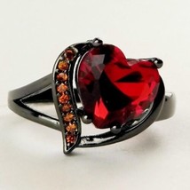 Heart Ring Red Zircon Sizes 6 7 &amp; 8 Fashion Jewelry - £11.80 GBP