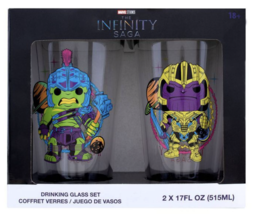 Funko Marvel Infinity Saga - 2pk Blacklight Neon Pint Glass Set - £21.11 GBP