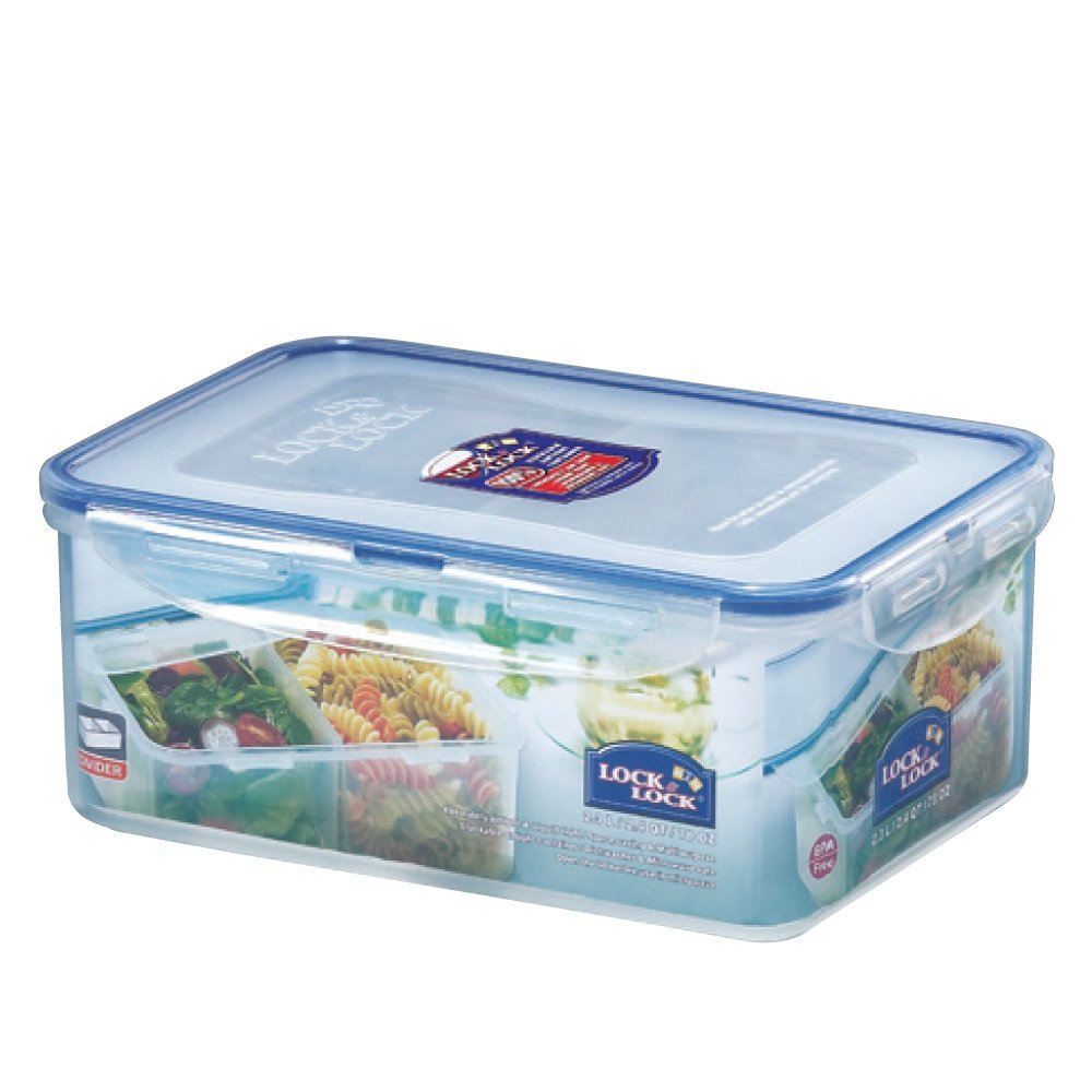 Lock & Lock Rectangular Food Container with Divider, Short, 9-1/2-Cup, 78-Fluid  - $19.79