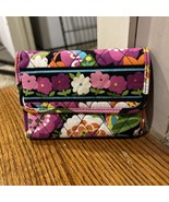 Vera Bradley Trifold Compact Wallet Flowered Quilted Pattern Colorful Fl... - £10.73 GBP