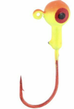 Luck-E-Strike 2-Color Round Jig Heads, Orange Red, 1/8 oz. Jig Heads, Pack of 7 - £6.28 GBP