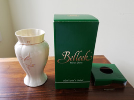 BELLEEK PORCELAIN 7 1/4&quot; FLORAL VASE BLARNEY WOOLLEN MILLS IRELAND NEW - £26.01 GBP