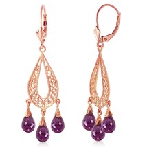 3.75 Carat 14K Solid White Gold Chandelier Earrings Natural Amethyst - £376.49 GBP