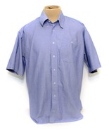 Harvie &amp; Crosbie Oxford Men’s Blue Button Up Short Sleeve Shirt XL X-Large - £15.19 GBP