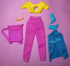 Barbie Vintage Camp Midge Fashion Outfit Pants Boots Vest Earrings 1993 ... - £15.80 GBP