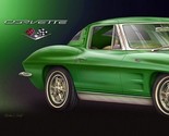 1963 Green Corvette by Michael Fishel Art Metal Sign - £31.02 GBP