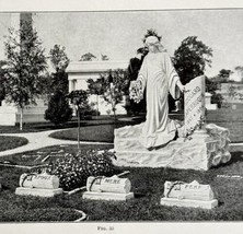 Cemetery Family Graves Tombstone Architecture 1899 Victorian Art &amp; Desig... - $24.99
