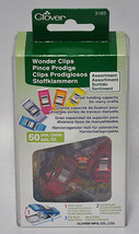 Clover Assorted Color Wonder Clips 50 Pieces 3183 - £17.92 GBP