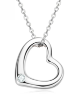 925 Silver Heart Shape Pendant Moissanite Necklace Fine Jewelry Christmas Gift. - £78.02 GBP