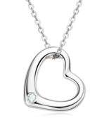 925 Silver Heart Shape Pendant Moissanite Necklace Fine Jewelry Christma... - £76.47 GBP