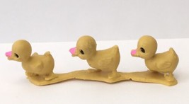 3 Ducks in a Row Yellow with Pink Beaks Vintage Plastic Toy Hong Kong - $10.00