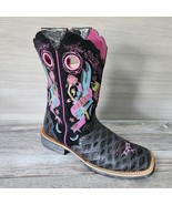 Ariat Live Ride Pink Black Leather Western Cowgirl Boots 10006763 Womens... - $57.31