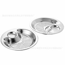 Round 2pcs Set Double Layer Plates Draining Dishes Stainless Steel Vinegar Dish  - £20.56 GBP