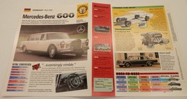 Mercedes-Benz 600 1963-1981 W100 "Grand Mercedes" IMP HOT CARS Brochure - $14.99