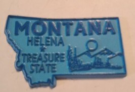 Montana die cut rubber fridge magnet blue Helena treasure state mountains Sun - £6.74 GBP