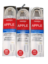 Charge For Apple I Phone I Pad| I Pod  Rapid Charge 4 ft Cable Set of 3 - £9.09 GBP