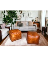 Tabacco Square Moroccan Pouf: A Treasure of Berber Artisanship - $447.97 CAD+