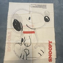 Uncut Snoopy Peanuts Gang Fabric Panel Pillow Doll Craft Cut &amp; Sew Vintage - $18.61