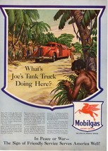 1943 Mobil mobilgas socony vacuum african tribe ww2 Vintage Print Ad - $13.80 CAD