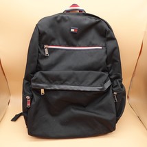 Tommy Bahama Backpack Book Bag Black Nylon Camo Lining Pockets Zippers - £15.58 GBP