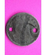 1857 P Seated Liberty Half Dime Exact Silver Coin Shown Low Grade Filler... - $19.99