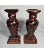 Set of 2 Red and Black Candle Stands - £33.05 GBP