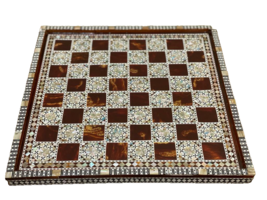 Handmade, Wooden Chess Board, Game Board, Unique Board, Inlaid Shell (13.6) - £114.98 GBP