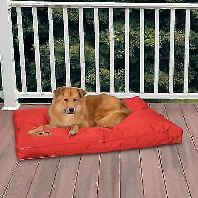 Red Heavy Duty Dog Bed Chew Resistant Indoor Outdoor Tough Soft Nylon Teflon