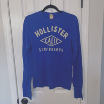 Hollister Long Sleeve T-Shirt Men&#39;s Royal Blue Embroidered Spell Out Log... - £15.92 GBP