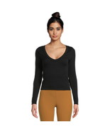 No Boundaries Juniors V-Neck Seamless Tee, Size XL (15-17) Color Black - $325.29 MXN