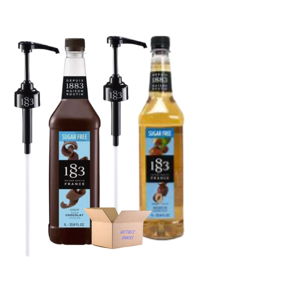1883 Sugar Free Syrup, 2 Pack with 2 Pumps, 2 FlavorsChocolate