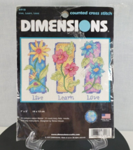 Dimensions Counted Cross Stitch Kit 6918 Live Learn Love 7&quot; x 5&quot; Complete New - £11.45 GBP