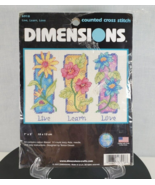 Dimensions Counted Cross Stitch Kit 6918 Live Learn Love 7&quot; x 5&quot; Complet... - $19.96 CAD