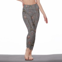 Women&#39;s Leggings Gray and Gold Paris Size S-5XL Available - £23.69 GBP