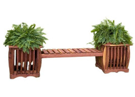 48&quot; GARDEN BENCH &amp; 2 PLANTERS - Solid Red Cedar with 14&quot; Plant Pots - £863.49 GBP