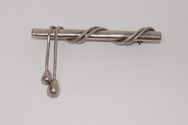 Mexican TV 63 Sterling Silver 925 Wrapped Bar Drip Modernist Brooch Pin - €26,24 EUR