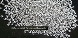 Sterling silver plated 3mm seamed smooth round spacer beads 500 pc lot FPB202C - £2.34 GBP